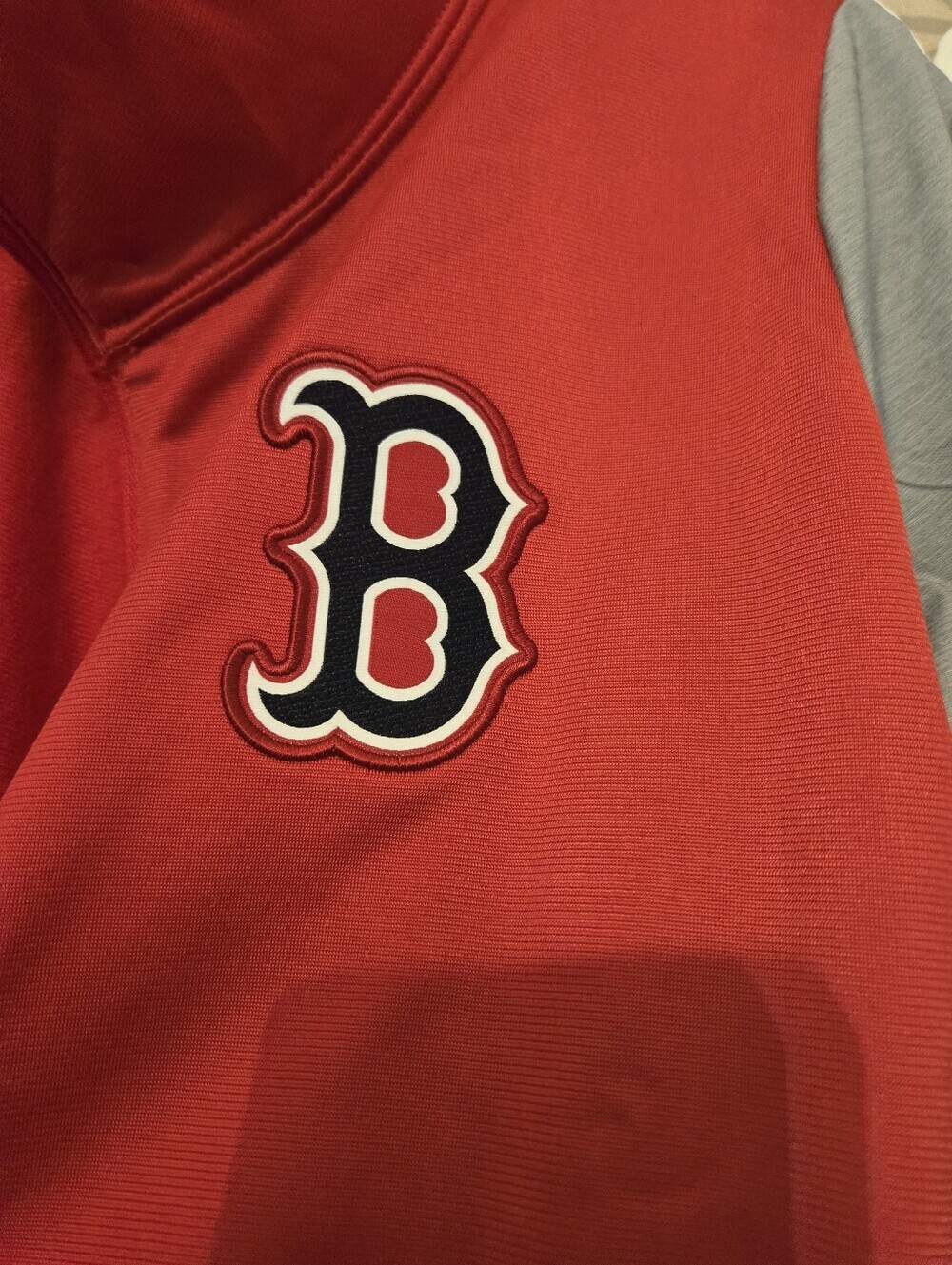 Nike Red Sox Light Jacket In Red And Gray with and Boston 'B' Patch Sz M - Picture 3 of 9